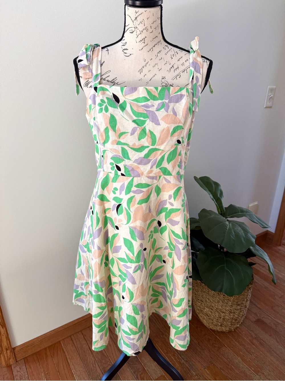 NWT Gianni Bini Tie Strap Fit & Flare Dress Size XL Boho Summer